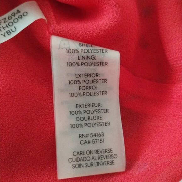 Calvin Klein Top Womens Size 1X Red Floral Lightweight Flowy Relaxed Casual - Picture 4 of 8